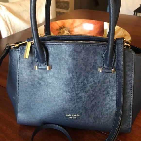 kate spade Handbags - Navy Leather Kate Spade Bag